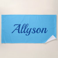 Personalize Name, Deep Blue Script / Sky Blue