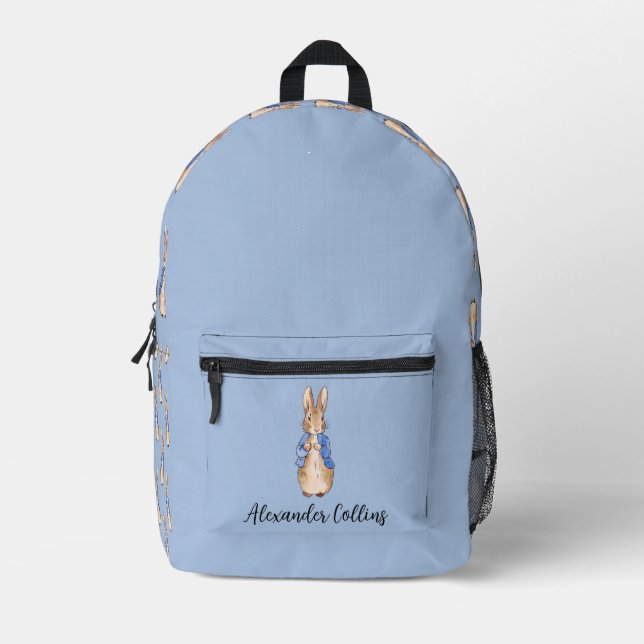 Personalize Name Peter the Rabbit  Printed Backpack (Front)