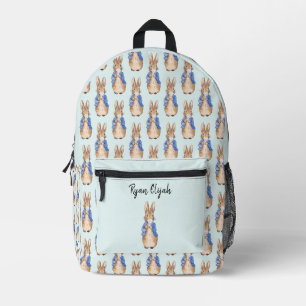 Personalize Name Peter the Rabbit white bubble gum Printed Backpack