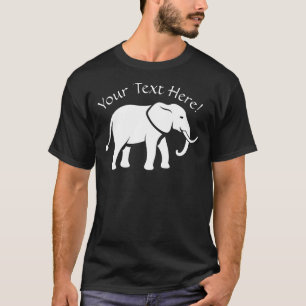 Personalize Name Text White Elephant  T-Shirt