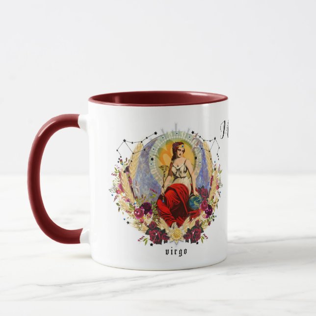 Personalize Name Virgo Custom Birthday Gift Coffee Mug (Left)