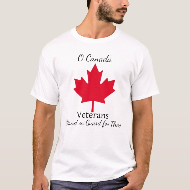  PERSONALIZE '' O Canada Veterans T-Shirt (Front)