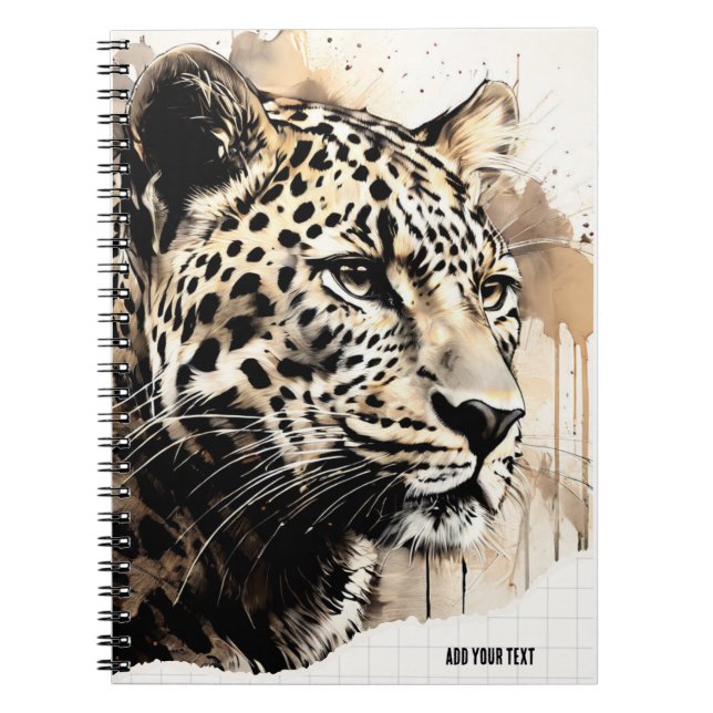 PERSONALIZE Painted Leopard Notebook Journal (Front)