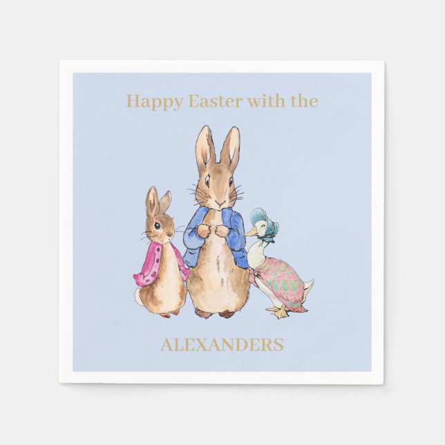 Personalize Peter rabbit Happy Easter  Napkin (Front)