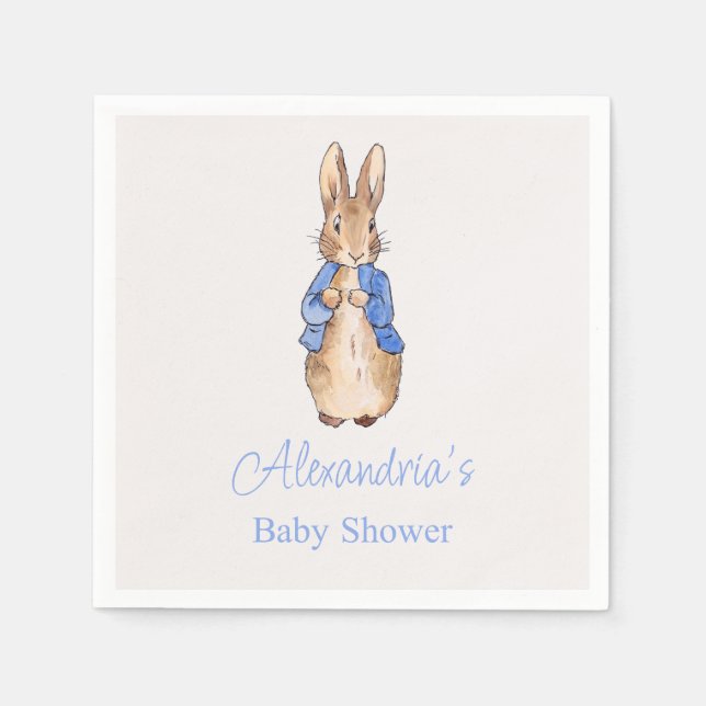 Personalize Peter the rabbit Baby shower Balloon Napkin (Front)