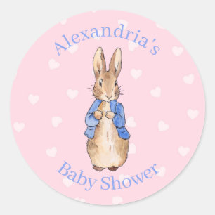 Personalize Peter the rabbit Baby Shower Classic Round Sticker