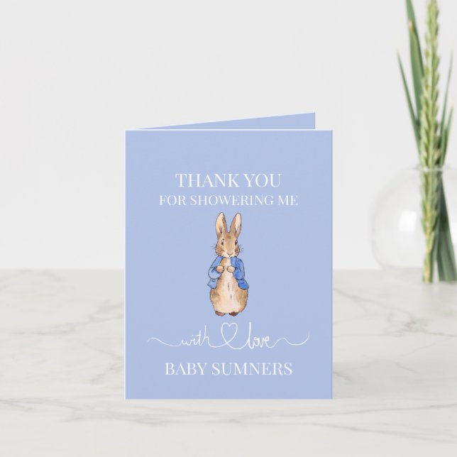 Personalize Peter the rabbit Baby Shower Thank you Note Card (Front)