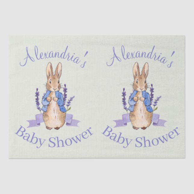 Personalize Peter the Rabbit Baby shower Tissue Paper (Front)