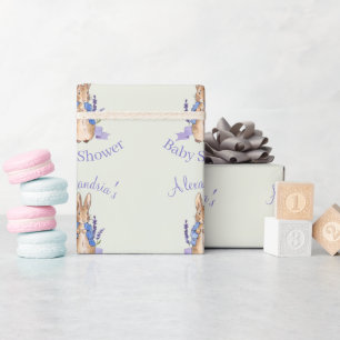 Personalize Peter the Rabbit Baby shower Wrapping Paper