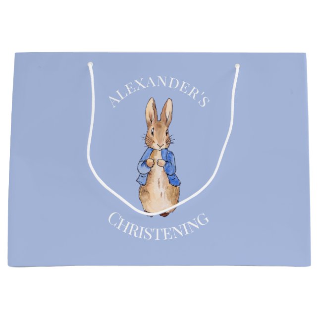 Personalize Peter the rabbit Christening Large Gift Bag (Front)