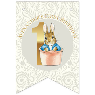 Personalize Peter the rabbit First Birthday Bunting