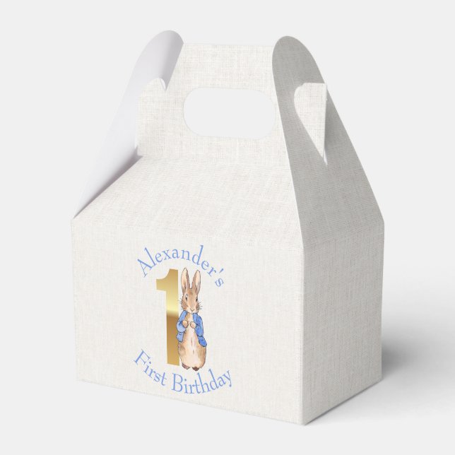 Personalize Peter the rabbit First birthday  Favour Box (Front Side)
