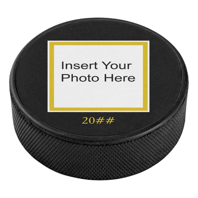 Personalize Photo Yellow Editable Hockey Puck (3/4)