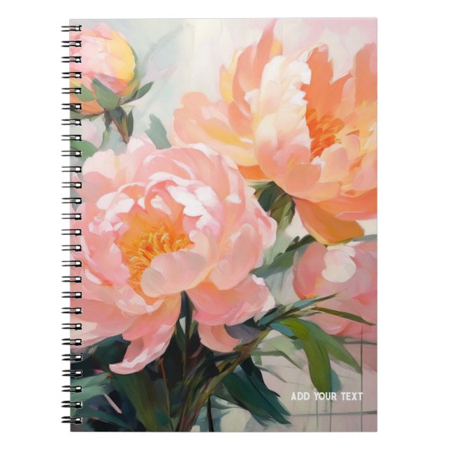 PERSONALIZE: Pink Peony | Notebook Journal (Front)