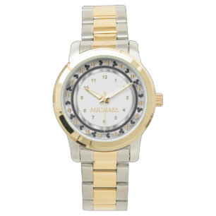 Personalize Poker Player - Sliver & Gold Watch