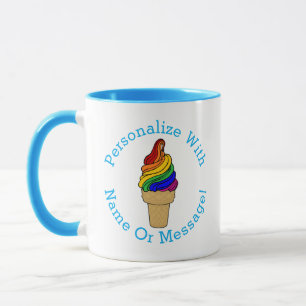 PERSONALIZE Rainbow Swirl Ice Cream Mug