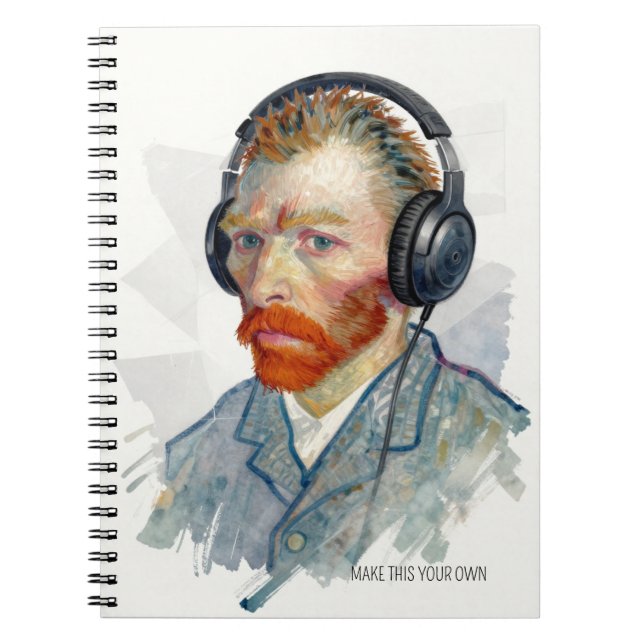 Personalize Rocking Vincent Portrait Notebook (Front)