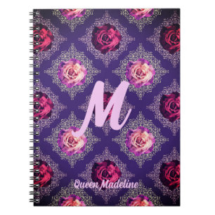 Personalize Romantic Purple Rose Love Notebook