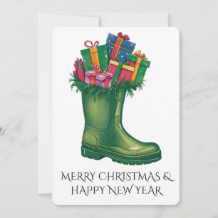 Personalize Santa's New Boots Invitation
