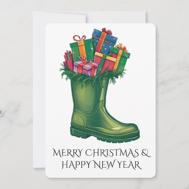 Personalize Santa's New Boots Invitation (Front)