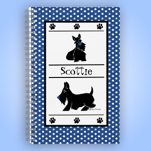 Personalize Scottie Polka Dot Cute Custom Notebook
