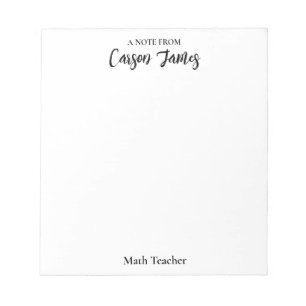 Personalize Script Notepad Stationery Gift Teacher