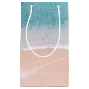 Personalize Seaside Beach Blue Sea Sand Template Small Gift Bag