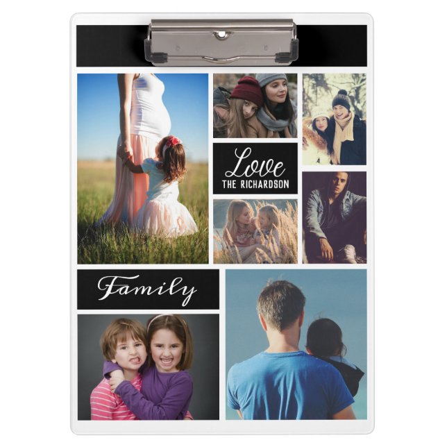 Personalize Seven Photo Collage Clipboard (Front)