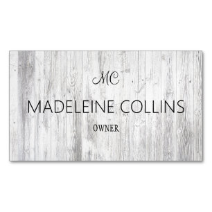 Personalize Simple Professional wood grain Magnetic Business Card
