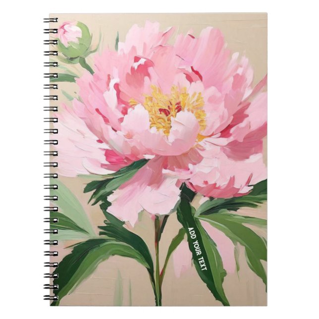 PERSONALIZE: Single Pink Peony | Notebook Journal (Front)