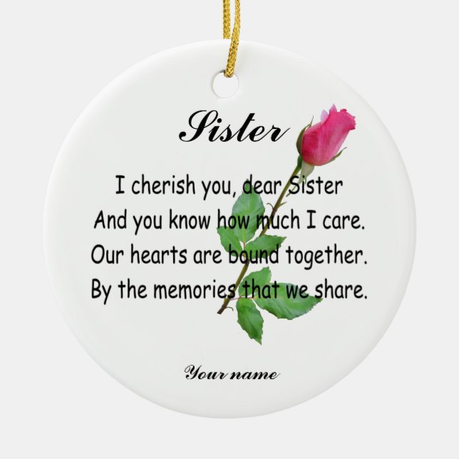 PERSONALIZE SISTER- ORNAMENT (Front)
