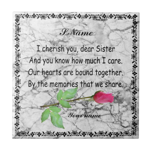 PERSONALIZE SISTER QUOTE TILE (Front)