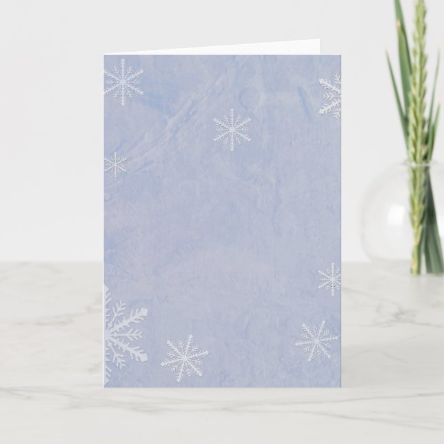 PERSONALIZE Snowflake Paper 3 - Original Blue Holiday Card (Front)