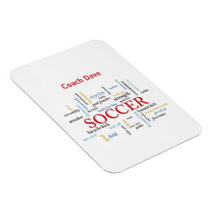 Personalize, Soccer Coach Thank You in Words Magnet