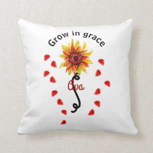 Personalize Sunflower Custom Quote Cushion