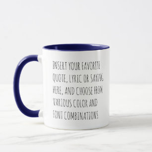 Personalize Text Mug with Your Words Customizable 