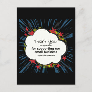 Personalize "Thank You" with "zappy" background Postcard
