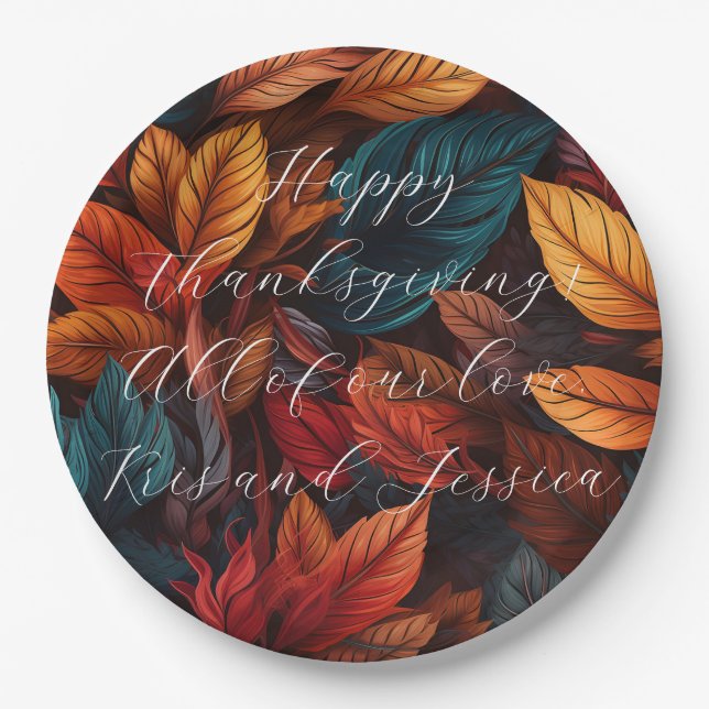 Personalize Thanksgiving Paper Plate (Front)