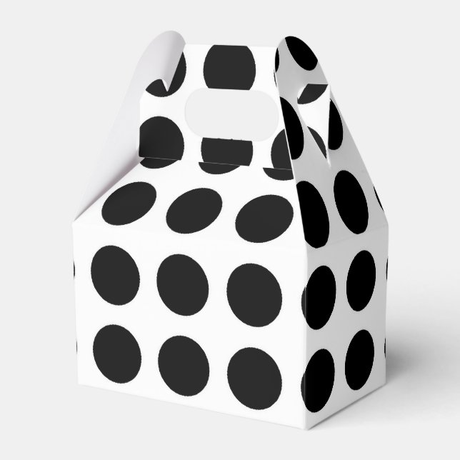 PERSONALIZE THIS - B&W Polka Dots Pattern Favour Box (Front Side)