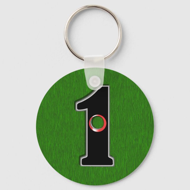 Personalize this Lucky Golfer Hole in One Design! Key Ring (Front)
