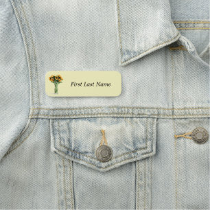 Personalize this Sunflower Yellow Garden Flower Na Name Tag