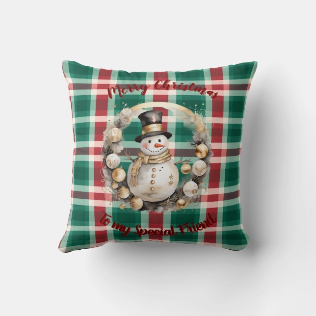 Personalize this Unique Christmas Throw Pillow  (Back)
