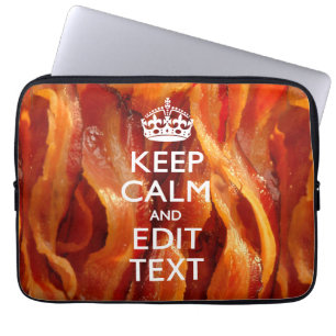 Personalize This with Keep Calm and Bacon Decor Laptop Sleeve