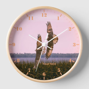 Personalize Two Ospreys in flight Clock