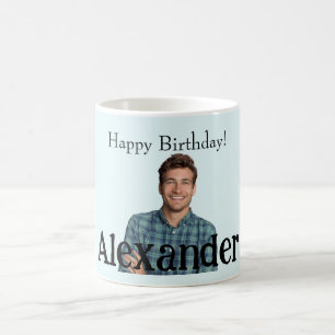 Personalize Upload Photo Add Name Happy Birthday Coffee Mug