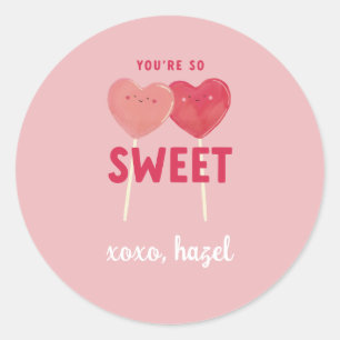 Personalize Valentine Lollipop Sticker
