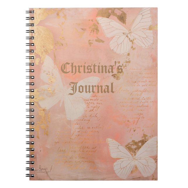 Personalize Vintage Butterfly Journal (Front)