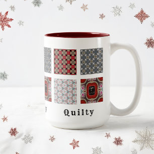 Personalize w/4 Photos Template & Title Two-Tone Coffee Mug