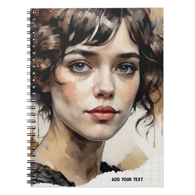 PERSONALIZE: Watercolor Portrait | Notebook  (Front)