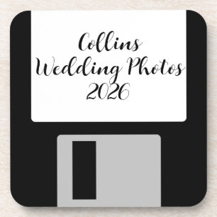 Personalize Wedding Photos Floppy Disk Coaster - 6